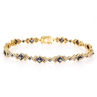 1.77cts Blue Sapphire and Diamond Bracelet