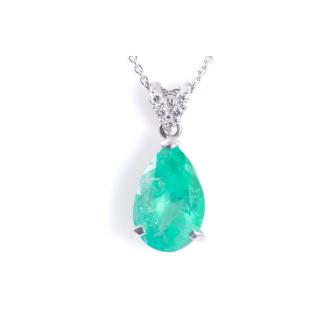 3.80ct Emerald and Diamond Pendant