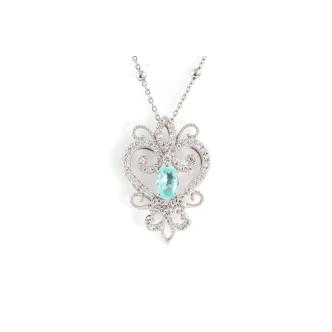 0.34ct Paraiba Tourmaline and Diamond Pendant