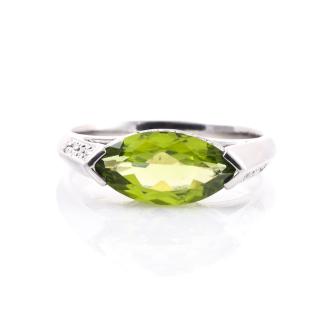 2.44ct Peridot and Diamond Ring