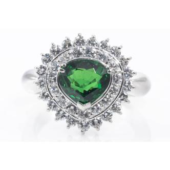 2.11ct Tsavorite and Diamond Ring