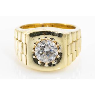 1.97ct Diamond Mens Ring 18ct gold 28.6g