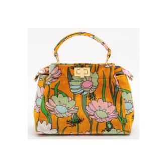 Fendi Velvet Maxi Daisies Peekaboo Bag