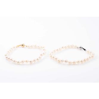 Set of Two 6-6.5mm Akoya Pearl Bracelets