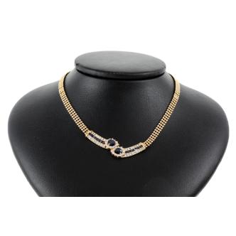 1.78ct Sapphire and Diamond Necklace