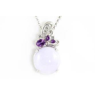 30.60ct Lavender Jade & Amethyst Pendant