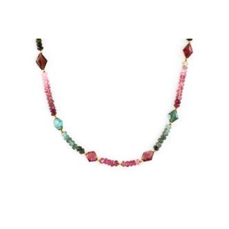 Multi-coloured Tourmaline Bead Necklace