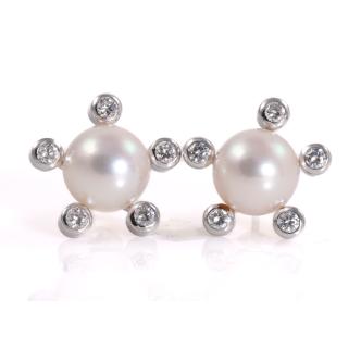 Pearl and Diamond Earrings
