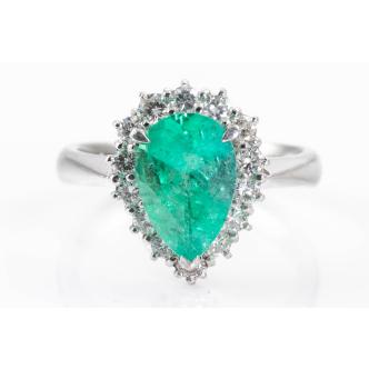 2.64ct Emerald and Diamond Ring