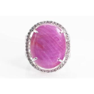 34.96ct Sapphire and Diamond Ring