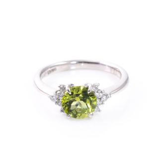1.43ct Peridot and Diamond Ring