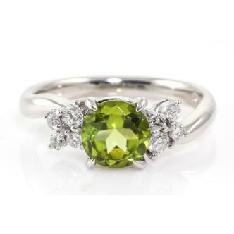 1.43ct Peridot and Diamond Ring