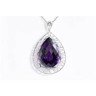 82.32ct Amethyst and Diamond Pendant