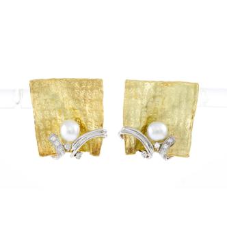 Pearl and Diamond Earrings