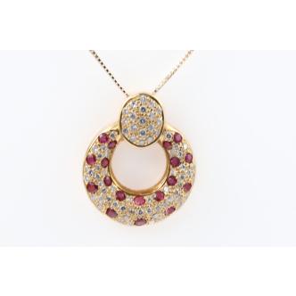 0.93ct Ruby and Diamond Pendant
