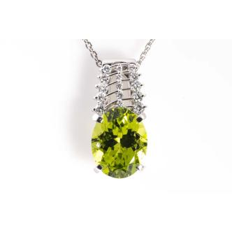 7.82ct Peridot and Diamond Pendant