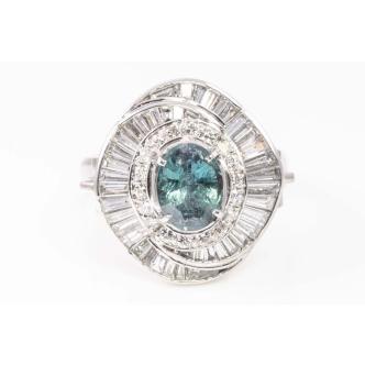 1.30ct Alexandrite and Diamond Ring