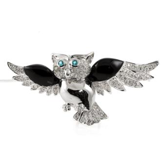 Paraiba Tourmaline and Diamond Brooch