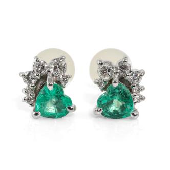 0.92ct Emerald & Diamond Earrings