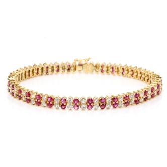 5.98ct Ruby and Diamond Bracelet