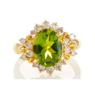 2.30ct Peridot and Diamond Ring