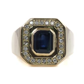 2.12ct Sapphire & Diamond Men Ring