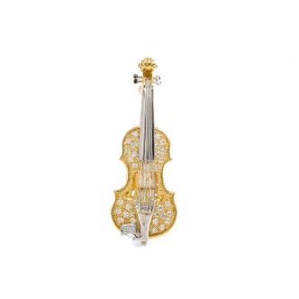 0.40ct Diamond Violin Brooch