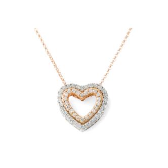 0.50ct Diamond Double Heart Pendant