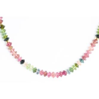 Multi-coloured Tourmaline Bead Necklace