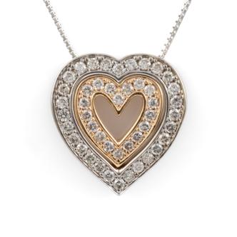0.50ct Diamond Double Heart Pendant
