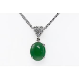 2.72ct Jade and Diamond Pendant