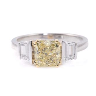 1.56ct GIA Fancy Yellow Diamond Ring