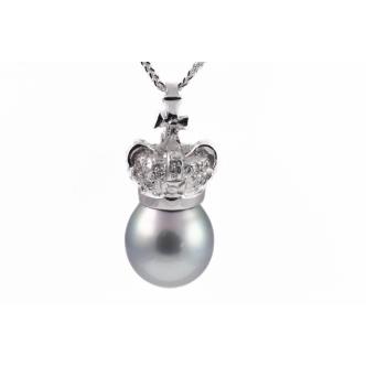12.6mm Tahitian Pearl & Diamond Pendant