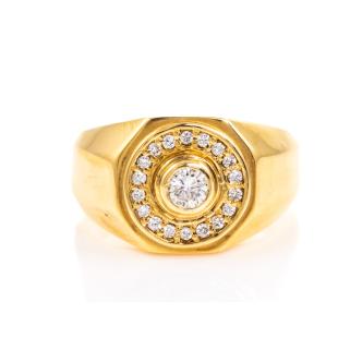 0.37ct Diamond Mens Gold Ring 18g