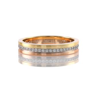 Cartier Tricolour Full Eternity Diamond Ring
