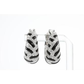 5.91ct Diamond and Onyx Earrings