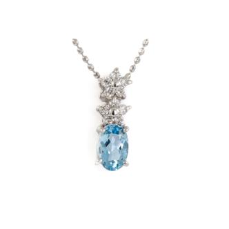 0.37ct Aquamarine and Diamond Pendant