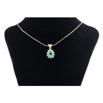 0.61ct Emerald and Diamond Pendant