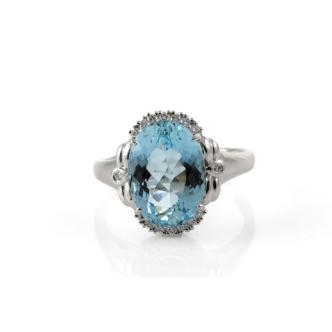 5.46ct Aquamarine and Diamond Ring