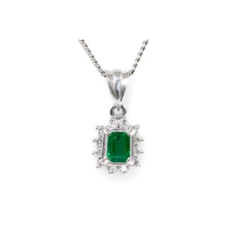 0.32ct Emerald and Diamond Pendant