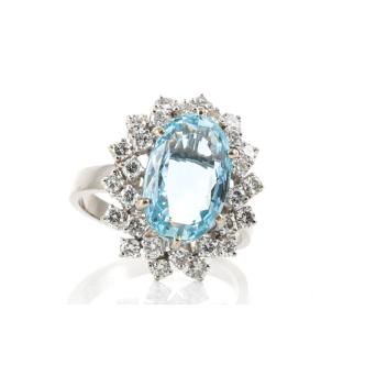 4.60ct Aquamarine and Diamond Ring