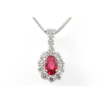 0.43ct Ruby and Diamond Pendant