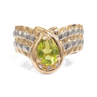 Peridot and Diamond Ring