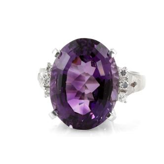 8.75ct Amethyst and Diamond Ring