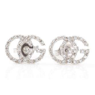 Gucci GG Running Diamond Stud Earrings