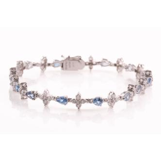 2.36ct Aquamarine and Diamond Bracelet