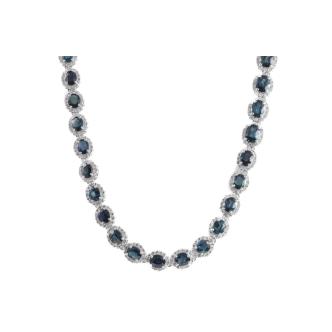 47.14ct Blue Sapphire & Diamond Necklace