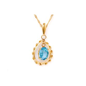1.55ct Blue Topaz Pendant