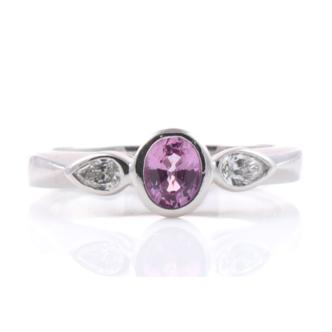 0.70ct Pink Sapphire and Diamond Ring