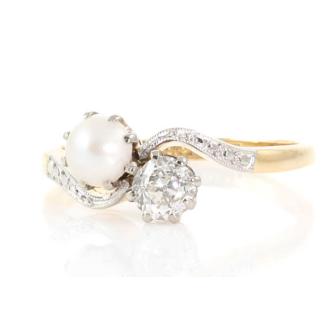 0.43ct Diamond and Pearl Dress Ring